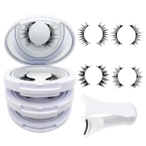 Solare Lashes,Siare Magnetic Lashes with Applicator,Siare Magnetic Eyelashes Natural Look, Reusable Magnet Lashes Kit No Glue Needed(Natural Camellia Devli Simple)