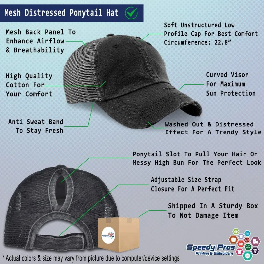 Speedy Pros Womens Ponytail Cap This My Camping Hat Embroidery Distressed Trucker Hats