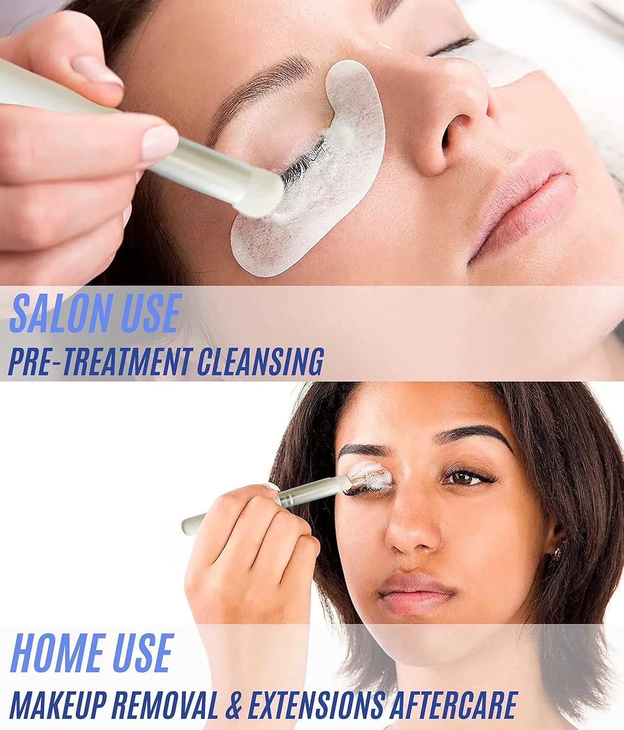 STACY LASH Eyelash Extension Shampoo   Brush / 3.38 fl.oz / 100ml / Eyelid Foaming Cleanser/Wash for Extensions & Natural Lashes/Safe Makeup Remover/Supplies for Professional & Home Use