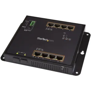 StarTech.com Industrial 8 Port Gigabit PoE  Switch w/2 SFP MSA Slots - 30W - Layer/L2 Switch Hardened GbE Managed - Rugged High Power Gigabit Ethernet Network Switch IP-30/-40 C to 75 C, TAA