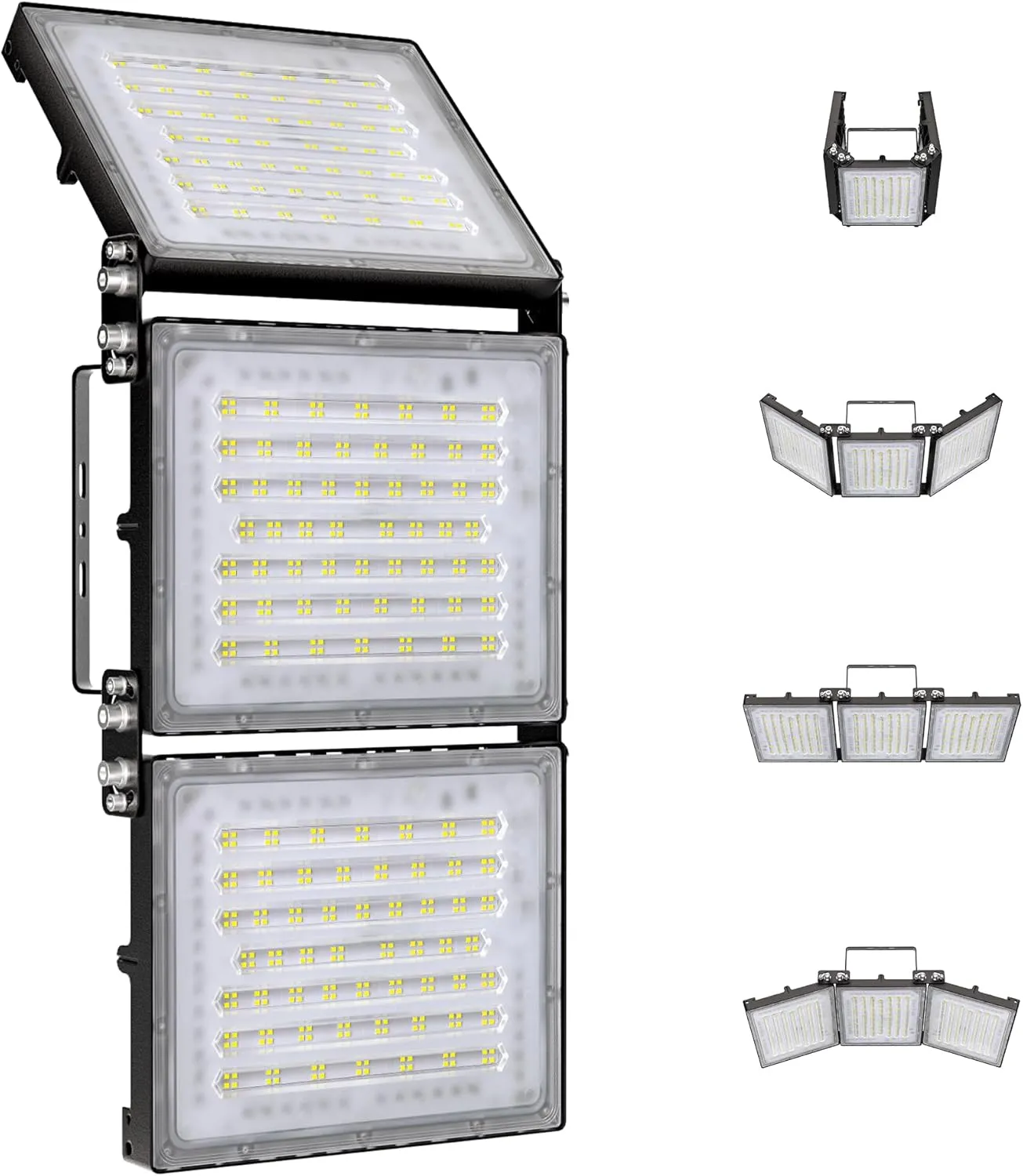STASUN 600W LED Flood Light, Mini Series Stadium Light, 60000LM 6000K Daylight White, IP66 Waterproof, 3 Adjustable Panels, Outdoor Sports Lighting for Basketball Court, Parking Lot, Baseball Field