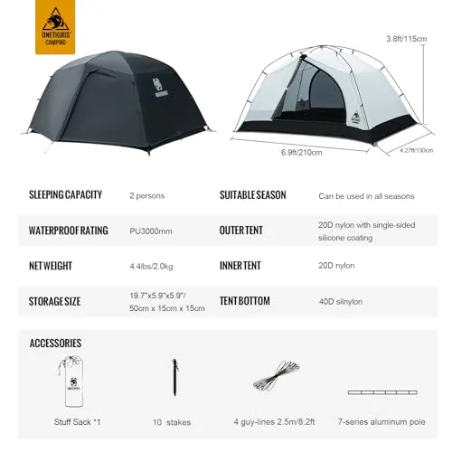 Stella 4 Season Camping Tent Backpacking 2 Person Waterproof