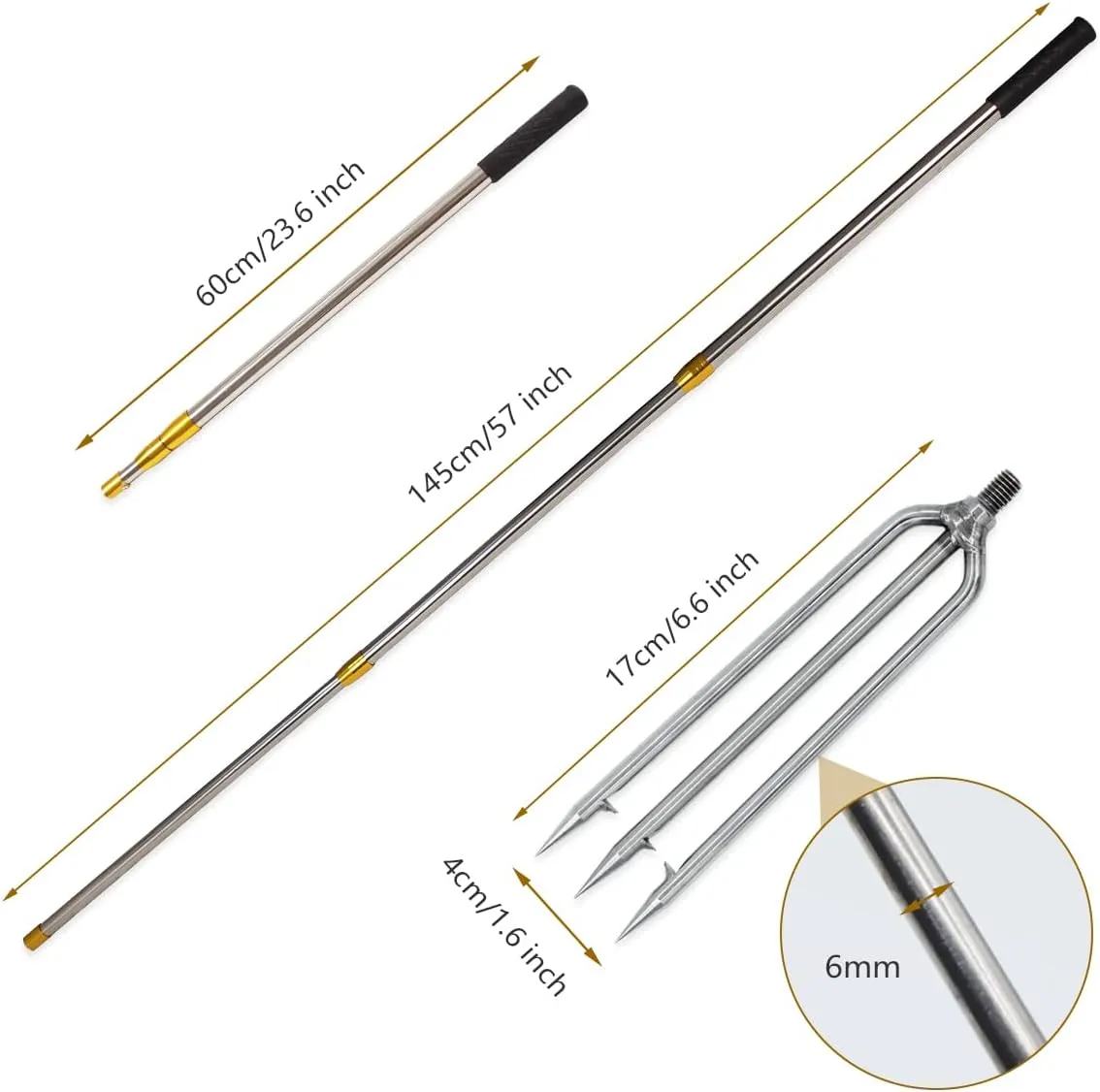 Telescopic Fish Gaff with 1~5 Teeth Assorted harpoons Barbed, Sea and Ice Fishing Spear Gig for Hunting Fish Frog Mole