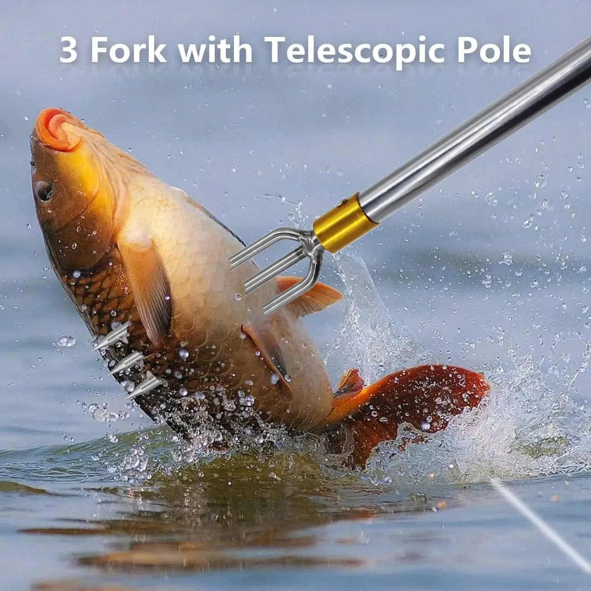 Telescopic Fish Gaff with 1~5 Teeth Assorted harpoons Barbed, Sea and Ice Fishing Spear Gig for Hunting Fish Frog Mole