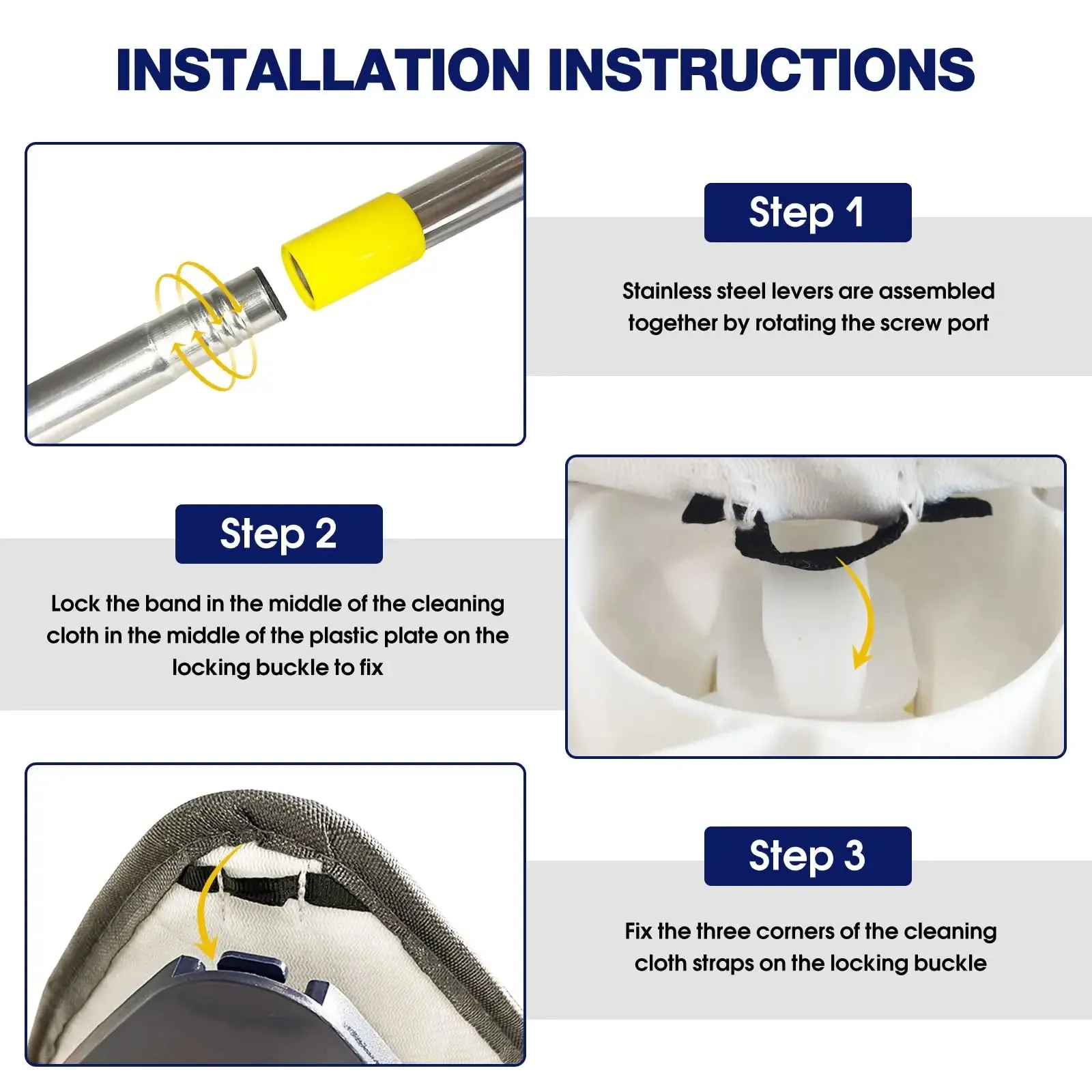 Telescopic Triangle Spin Mop Wet Dry Use