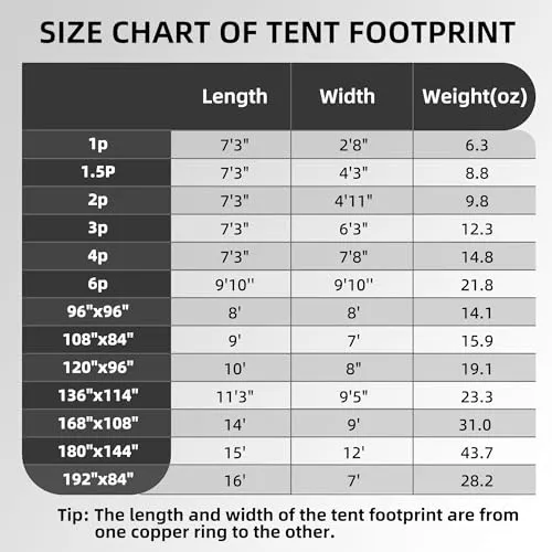 Tent Footprint - Waterproof Camping Tarp, Heavy Duty Tent Floor Saver