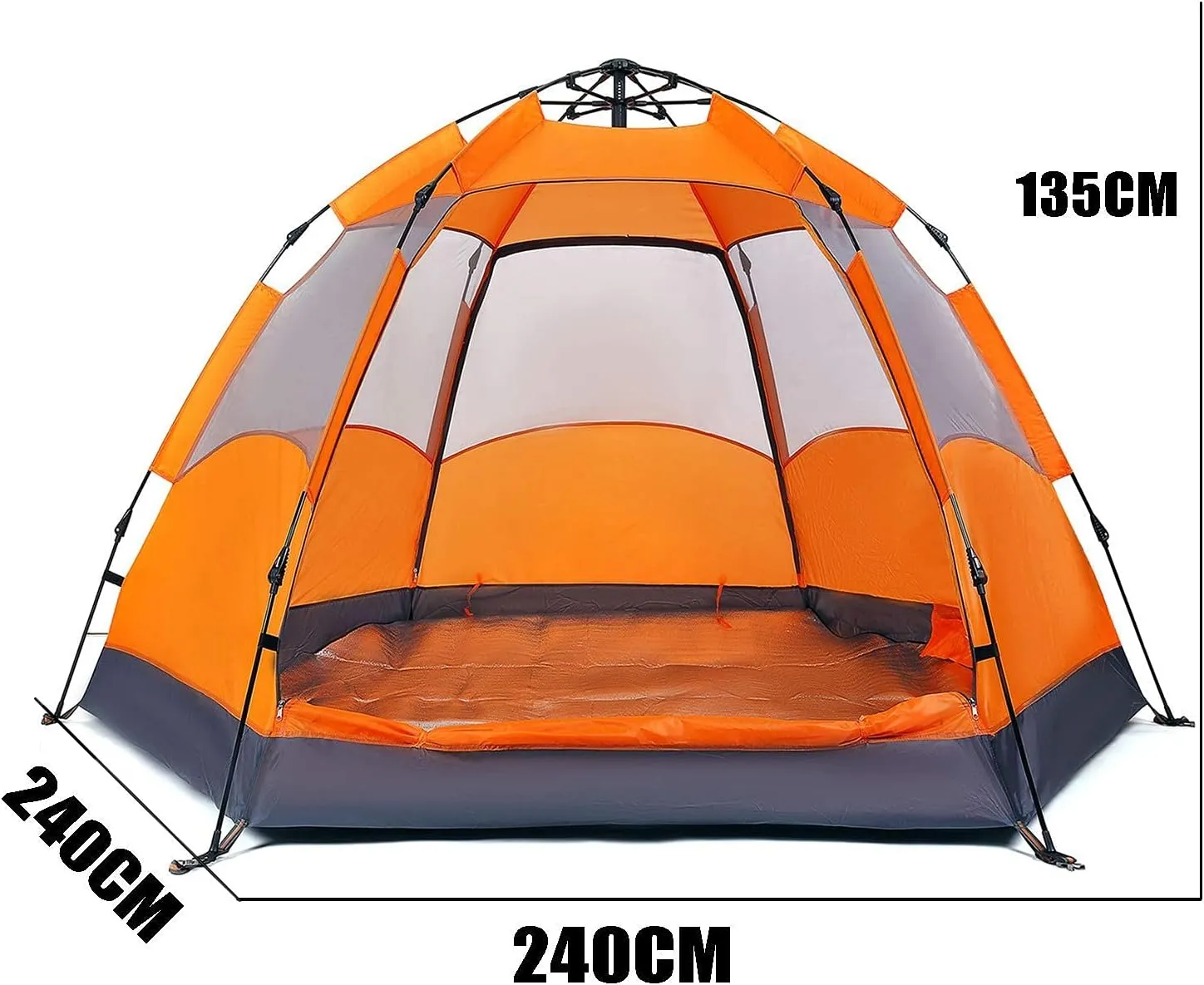 Tent Outdoor Rain Shelter, Pop Up Tent for 3 to 4 Person Automatic Opening Tent Hexagonal, Protected Family Camping Tents, for Camping Backpacking Hiking Beach Outdoor