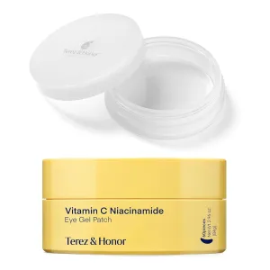 TEREZ & HONOR Vitamin C Niacinamide Eye Patches with Mini Containers - Brightening & Glowing, Korean Skin Care Dark Circles Puffiness & Wrinkles Hydrogel Treatment