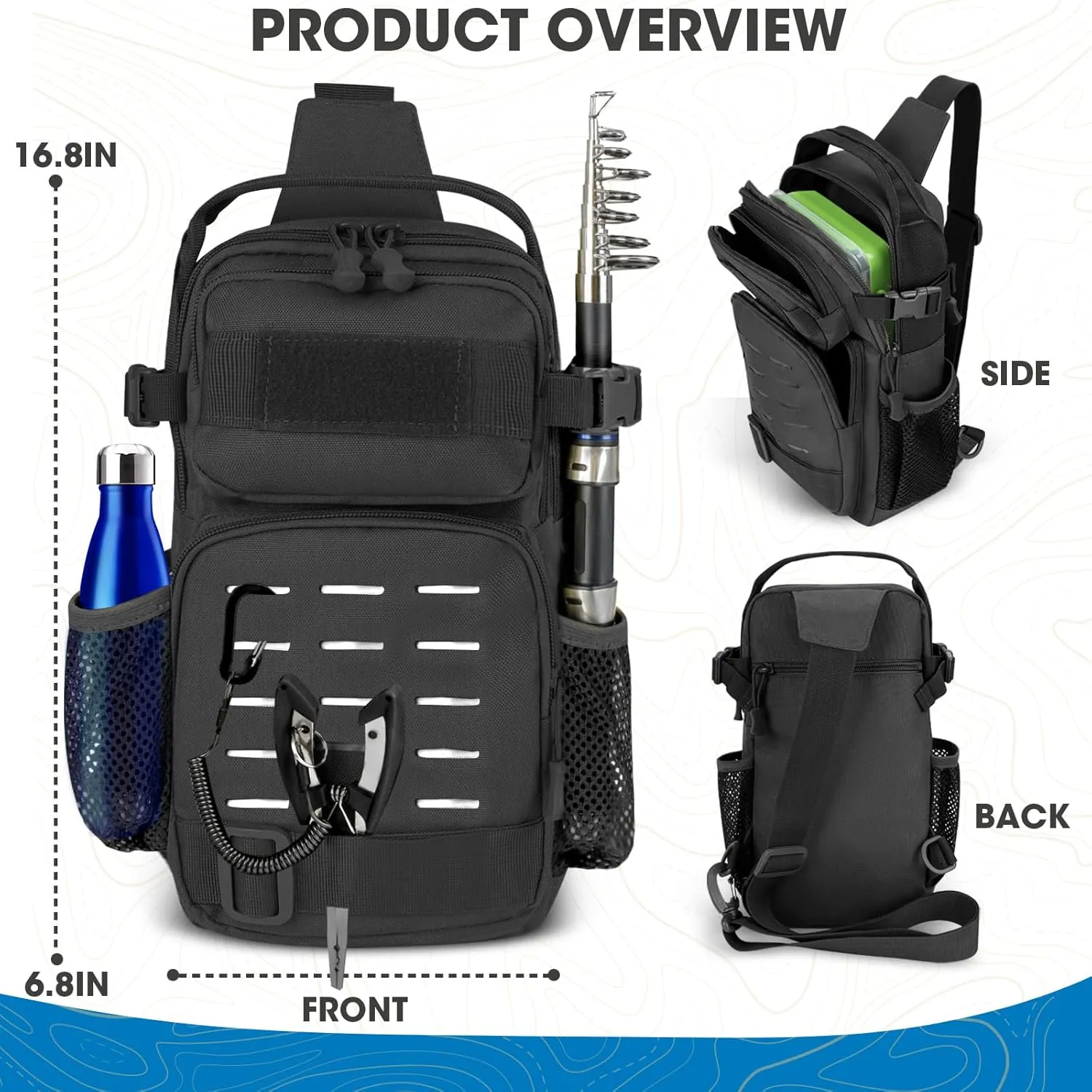 THKFISH 79 Pcs Fishing Tool Kit with Backpack, Tackle Boxes, Pliers, Bait Lure Gear, Fish Hook Remover, Lures, Lip Gripper