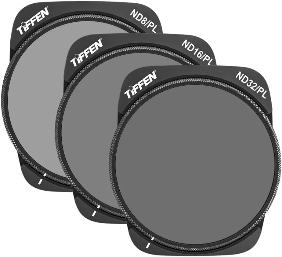 Tiffen NDPL 3 Filter Kit ND8 PL, ND16 PL and ND32 PL for DJI AIR 3 Drone