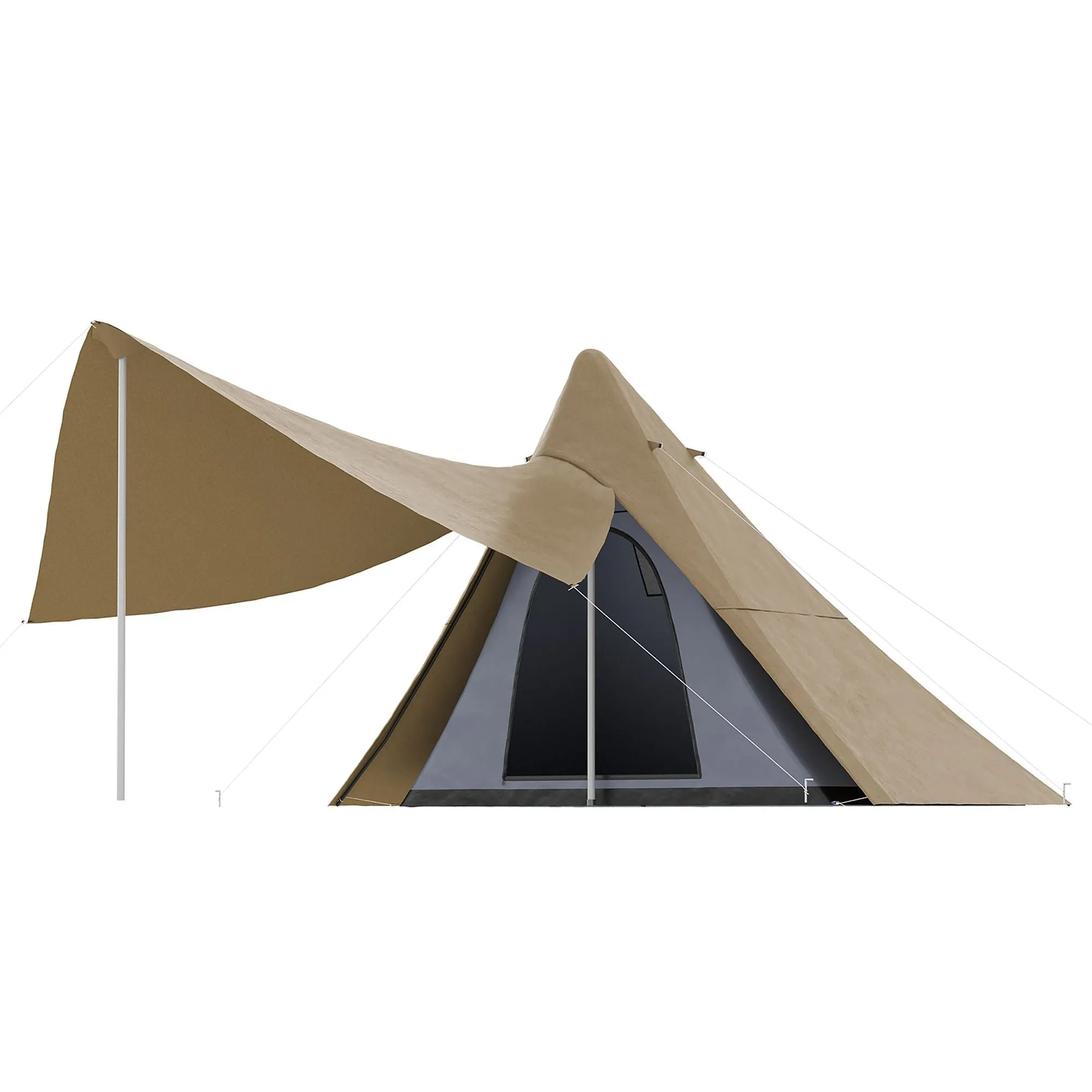 Timberline Tipi Tent – 2-3 Person Quick-Pitch Shelter with Extended Canopy