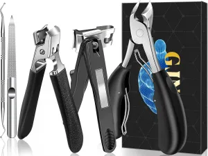 Toenail Clippers for Seniors Thick Toenails, Heavy Duty Large Toe Nail Clippers for Men with Catcher, 360°Rotating Nail Clippers for Seniors, Ingrown Nail Cutter Long Handle with Sharp Curved Blade
