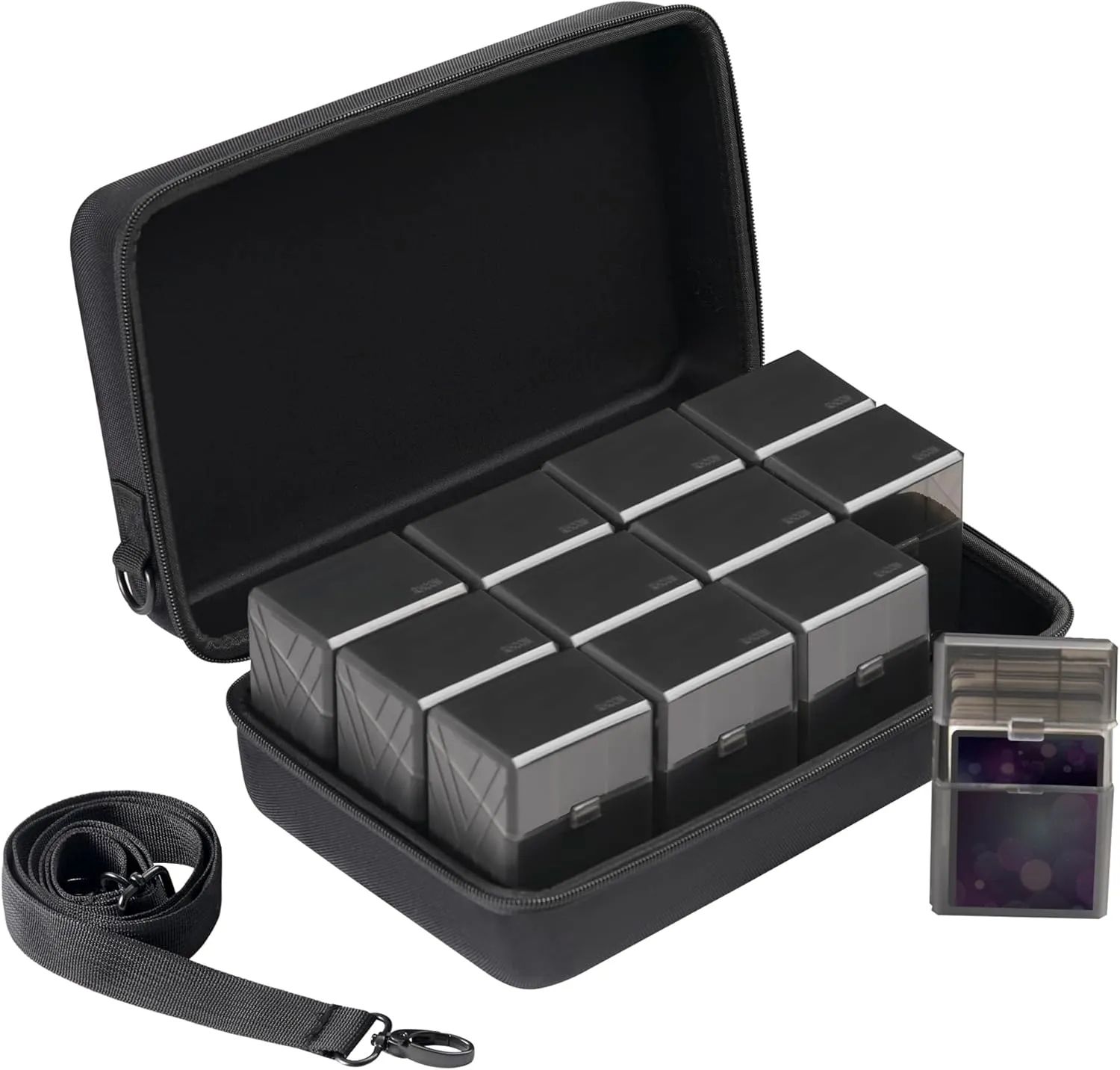 Trading Card Case kit with 12 Deck Boxes,for 2200 Cards.Card Game Organizer Compatible with TCG Deck, Sports Cards, MTG Deck,OCG Deck&Standard Size Card Game.(Cards Not Included) (Black)