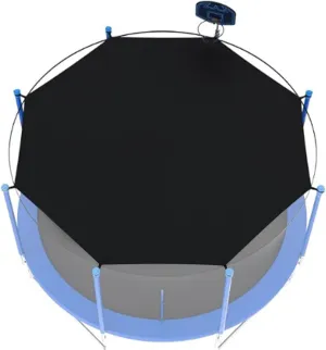 Trampoline Shade Cover for 14 Ft Sun Protection Trampoline Cover Weather-Resistance Anti-UV Foldable Trampoline Canopy with 8 Click Straps for Outdoor Backyard Playground, Trampoline Tent Cover
