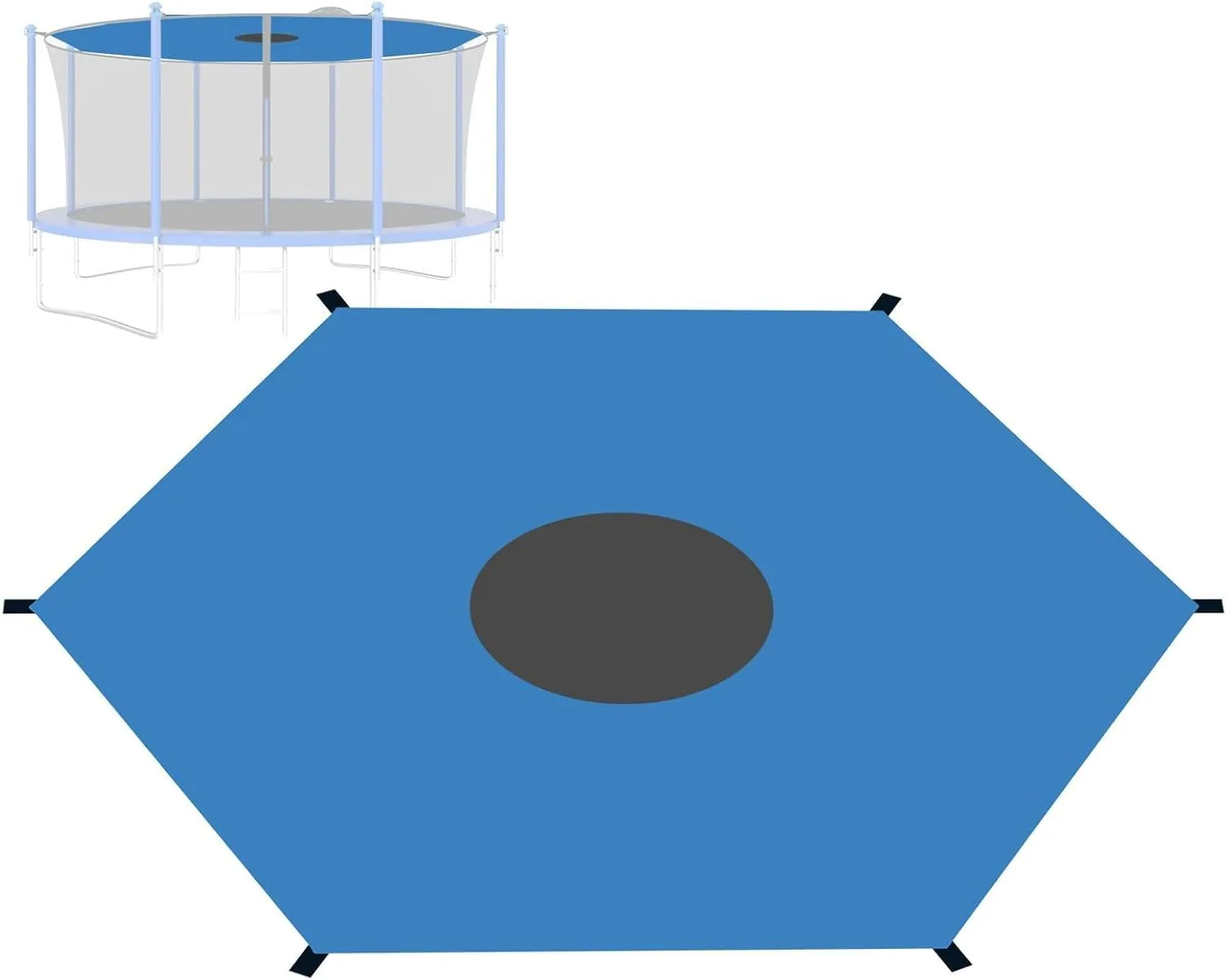Trampoline Shade Cover, Trampoline Cover Anti-UV Trampoline Sun Shade Cover, 8ft 10ft 12ft 14ft 16ft Trampoline Sun Protection Trampolines Canopy, Waterproof Anti-UV Trampolines Sunshade Accessories