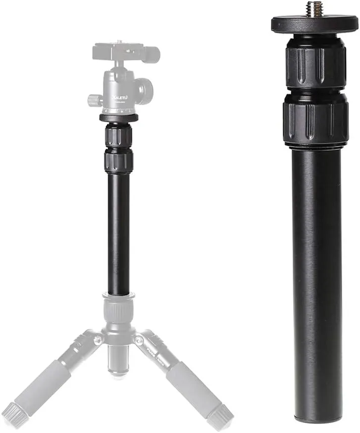 Tripod Center Column Extension Camera Mount Extender Telescopic Rod 3 Section Pole for Monopod DSLR Photo Studio Outdoor Macro Shooting