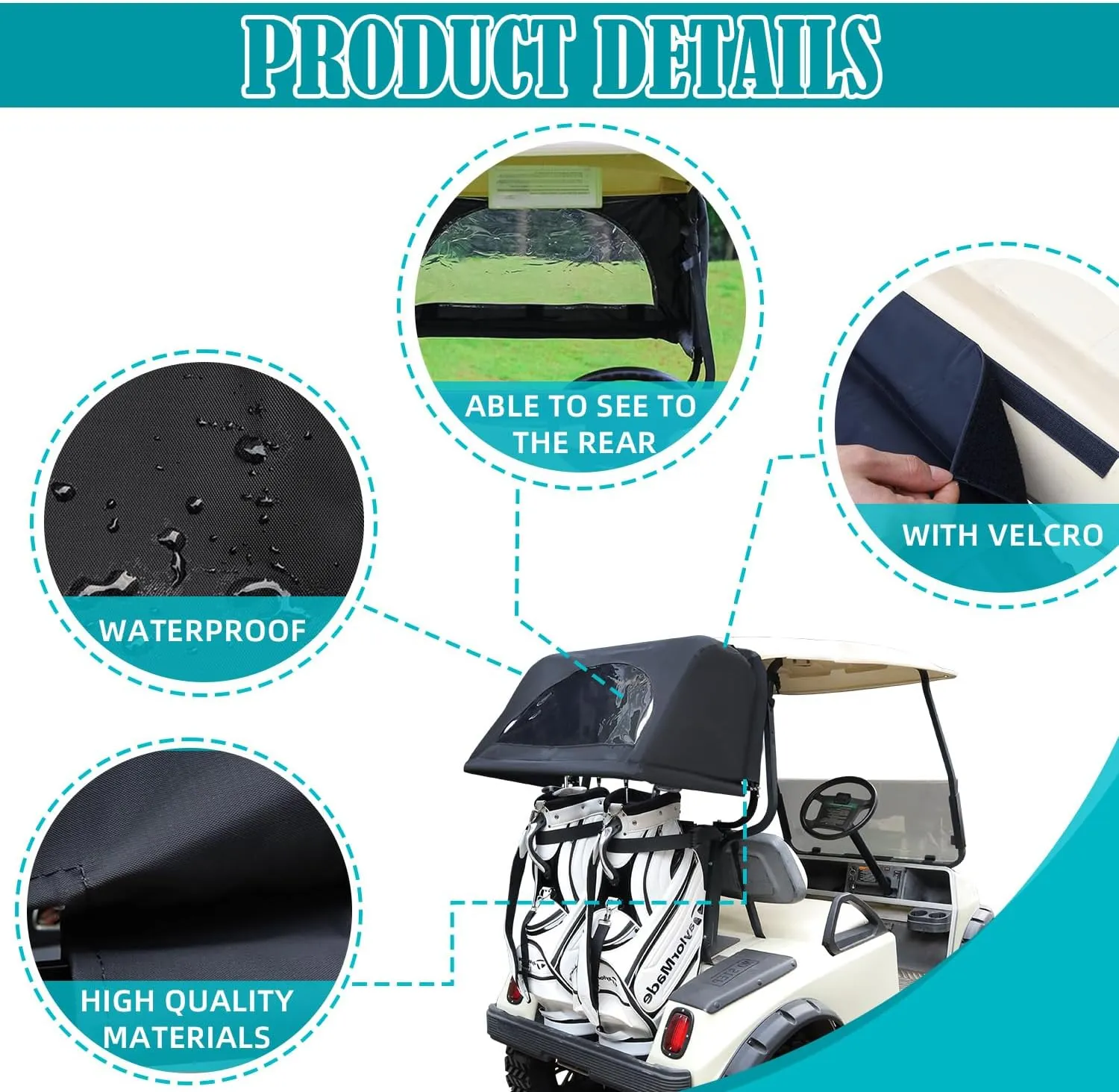 Universal Rear Bag Rain Cover Kit OEM Golf Cart