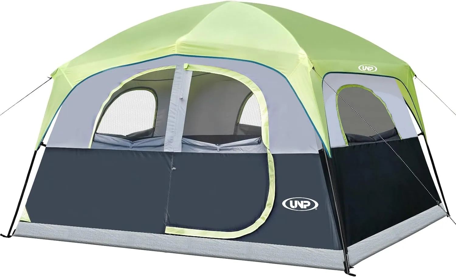 UNP Tents 6 Person Waterproof Windproof Easy Setup,Double Layer Family Camping Tent with 1 Mesh Door & 5 Large Mesh Windows -10'X9'X78in(H)