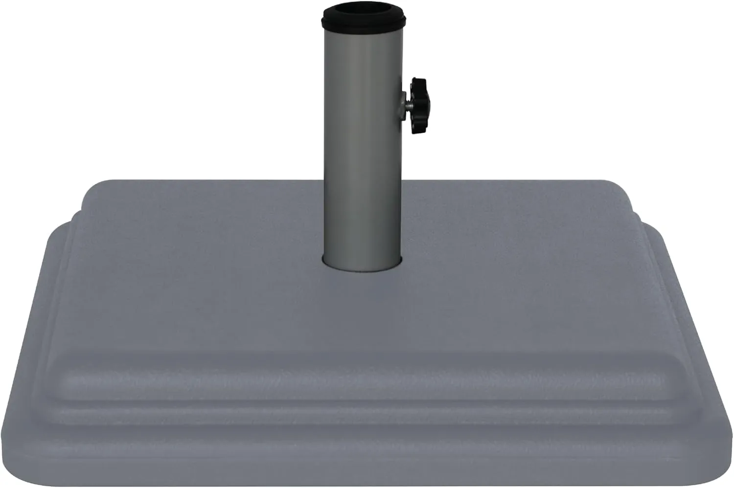 US Weight 40 Pound Umbrella Base - Weighted Umbrella base For Use With Patio Table – Heavy Duty Base- 4” Stem Accommodates 1”-1.5” Pole Sizes - Grey
