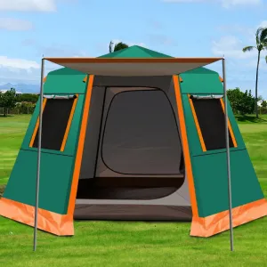 UV Hexagonal Aluminum Pole Automatic Outdoor Camping Wild Big Tent