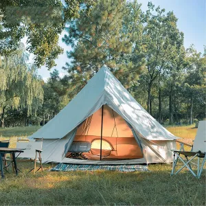 VejiA Tent for Camping Automatic Pop Up Camping Tent 4 Person Family Tents,Big,Easy Up,Mesh Windows,Waterproof, Sunscreen Large Space for Picnic Outdo, Beige