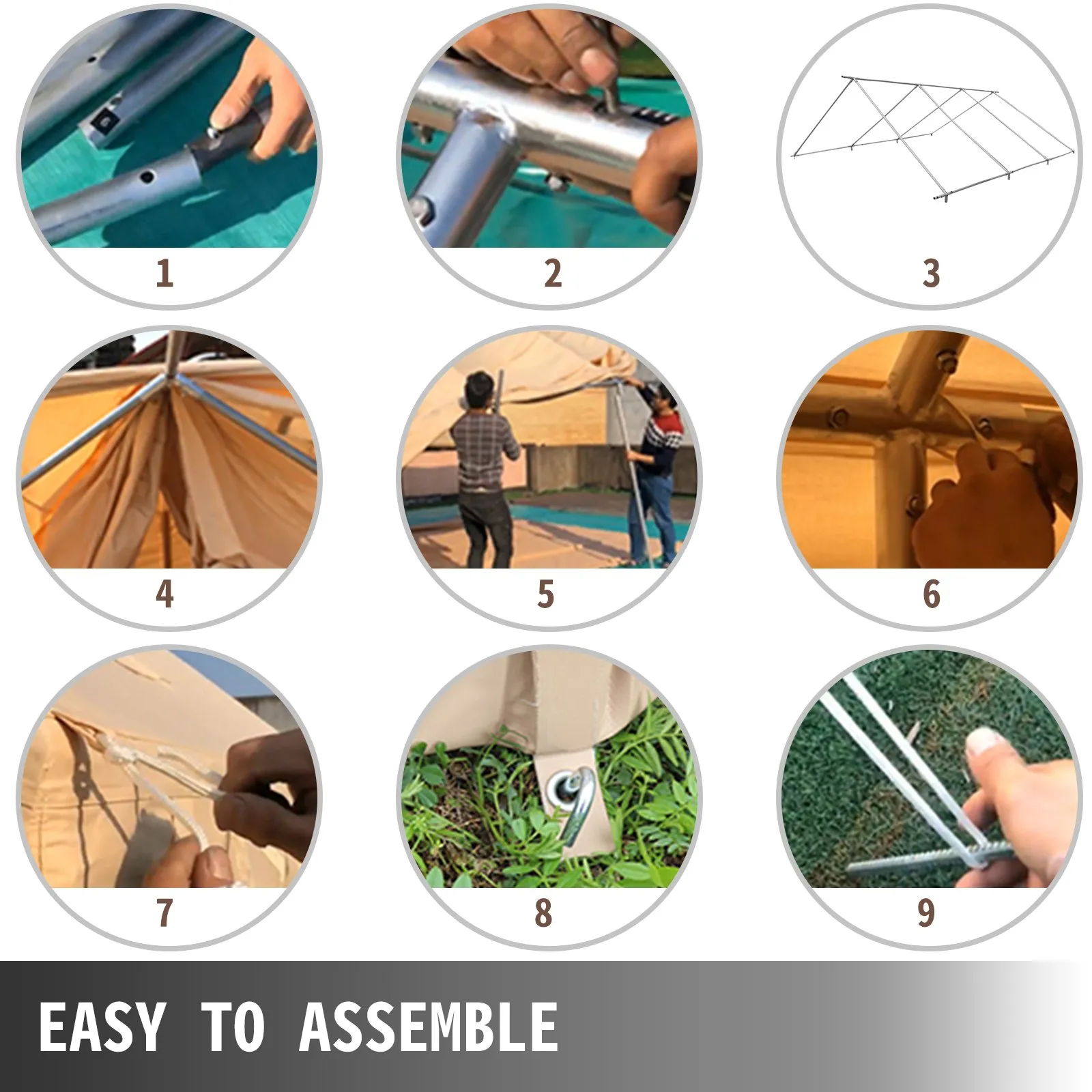VEVOR Canvas Wall Tent 14X16ft - Waterproof, Durable & Spacious