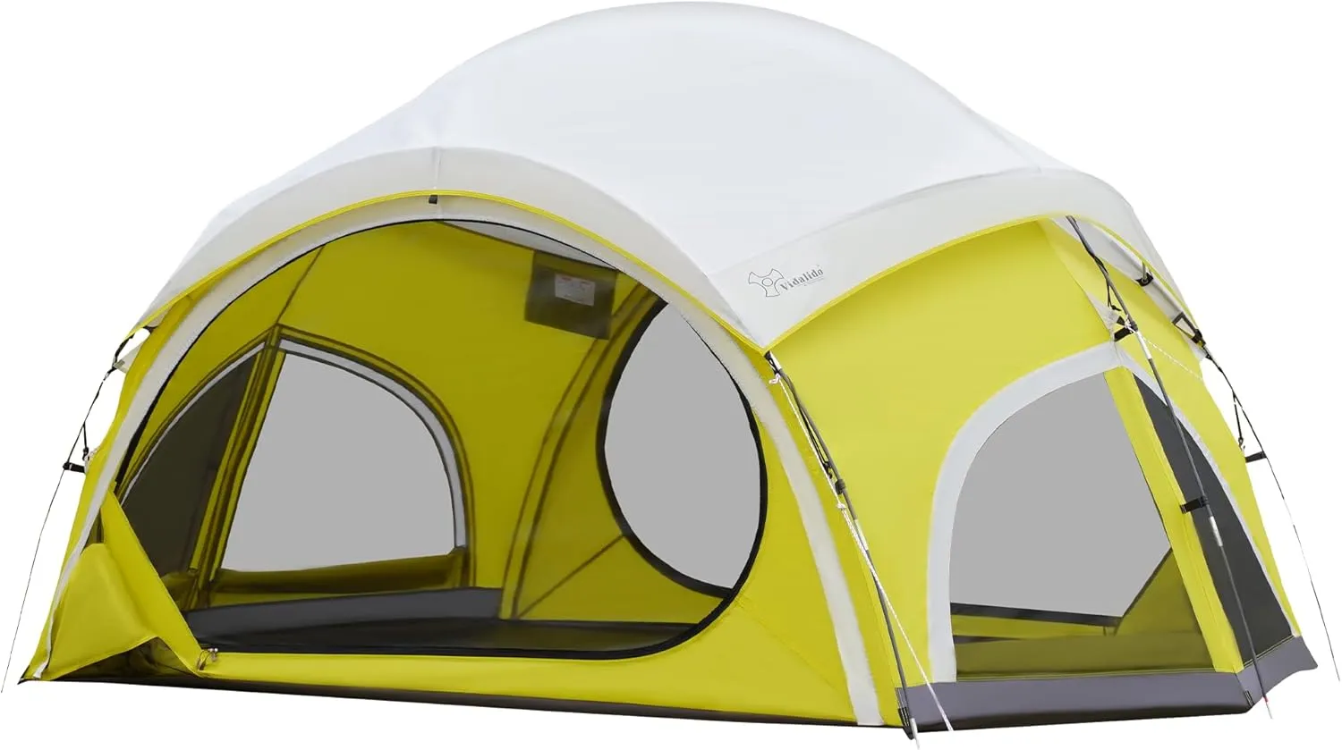Vidalido 3-4 Person Camping Tent with 2 Large Mesh Door 4 Mesh Window Family Tents, Double Layer Waterproof Portable Easy Setup Camp Tent, Canvas Dome Tents for Camping Outdoor Hiking and Backpacking
