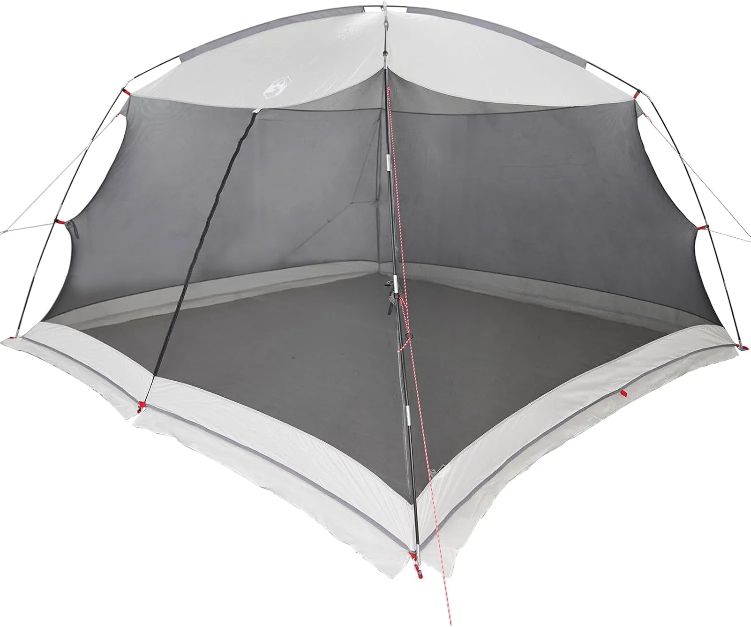 vidaXL Large Round Outdoor Tent for 6 People Grey Waterproof Polyester Easy Setup Modern Shelter Camping Portable Family Gear