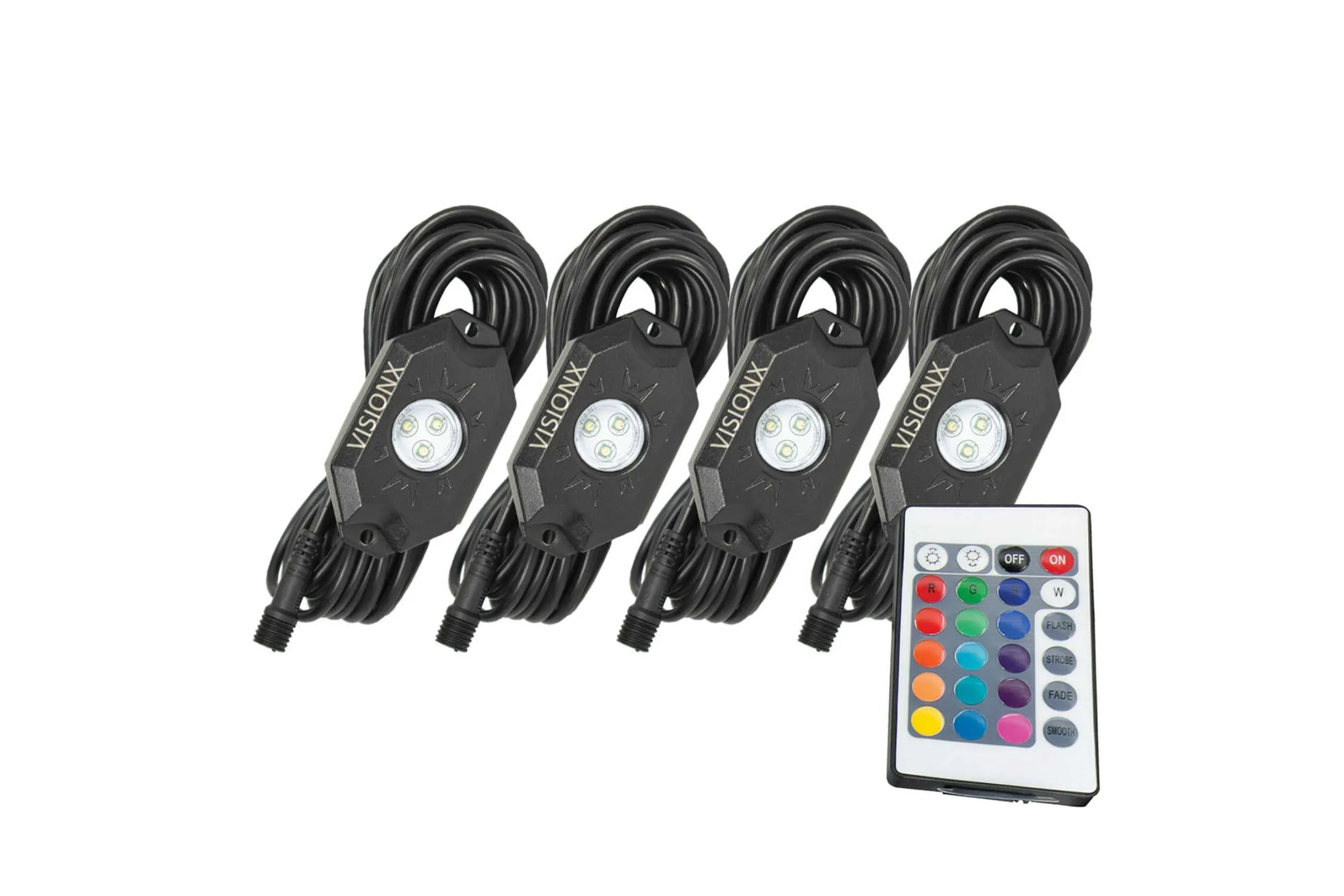 Vision X LED Rock Light System: (9W / 4 Pod Set / Red)