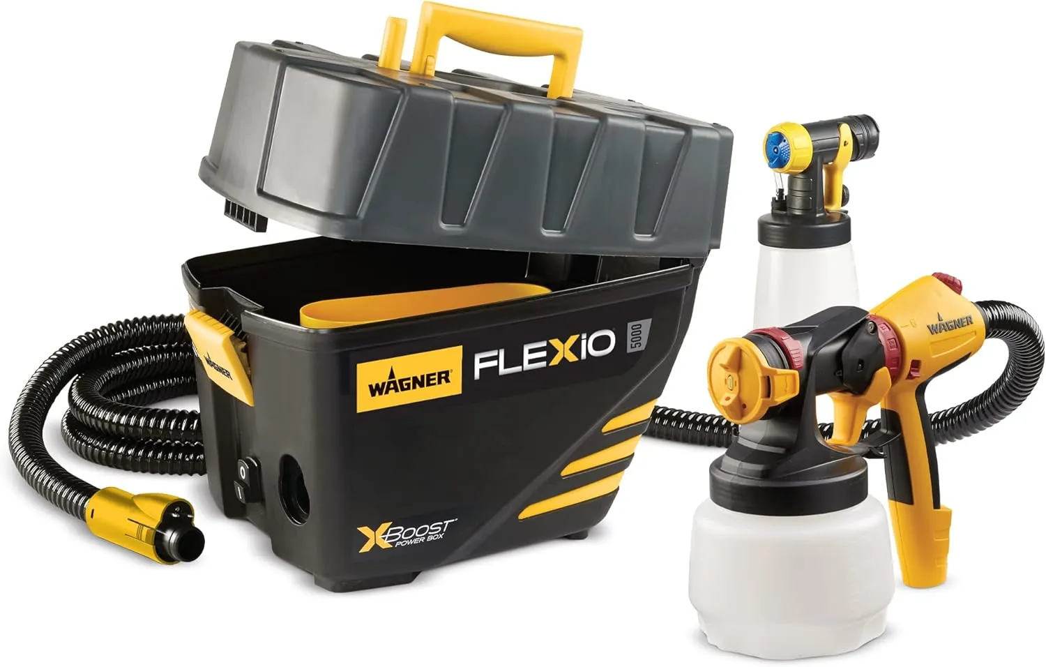 Wagner Spraytech 0529091 FLEXiO 5000 Stationary HVLP Paint Sprayer, Sprays Unthinned Latex & C900038.M Large Spray Shelter with Built-in Floor & Screen, Portable Paint Booth for DIY Spray Painting