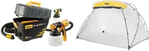 Wagner Spraytech 0529091 FLEXiO 5000 Stationary HVLP Paint Sprayer, Sprays Unthinned Latex & C900038.M Large Spray Shelter with Built-in Floor & Screen, Portable Paint Booth for DIY Spray Painting