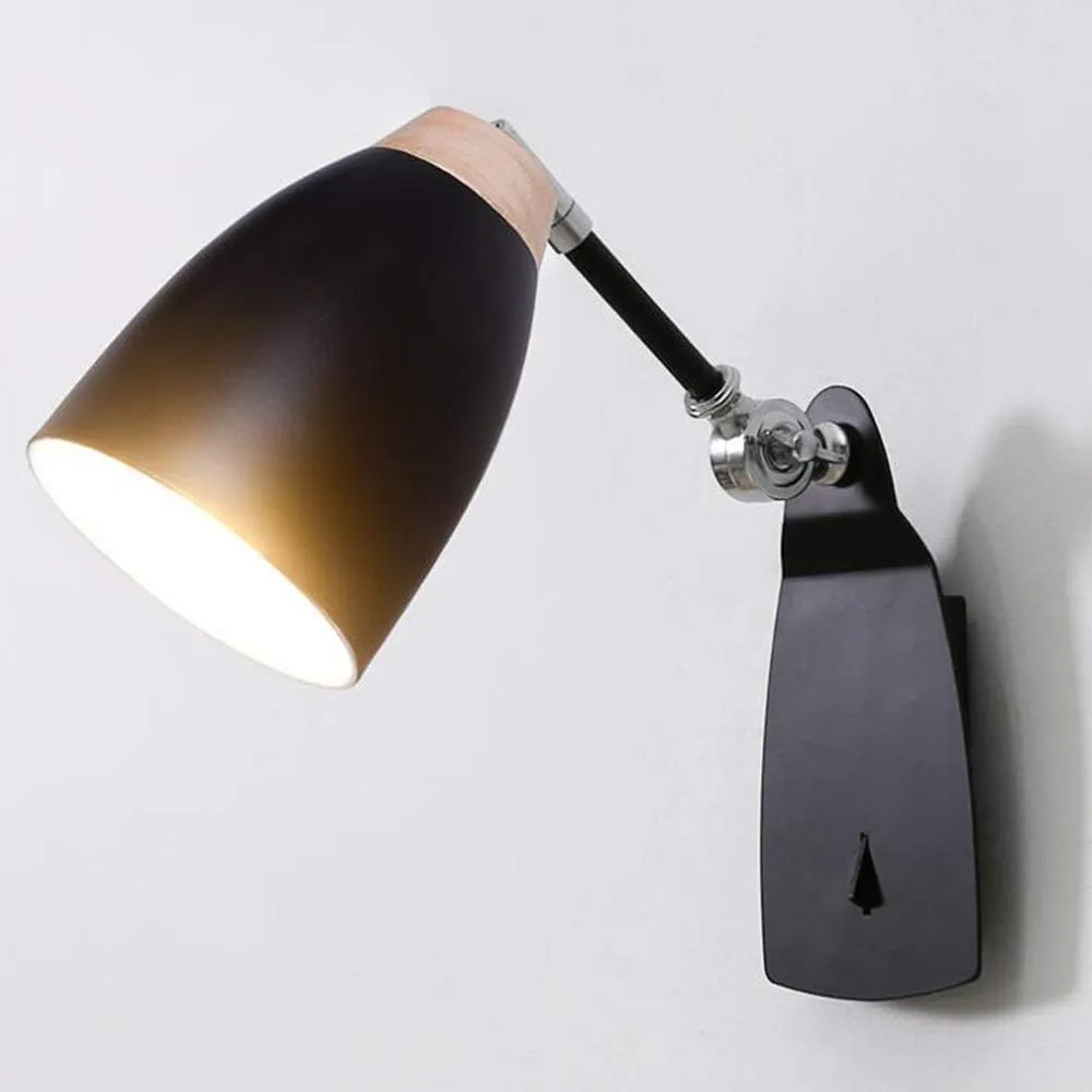 Wall Lamp Swing Arm Reading Lamp Bedside Angle Adjustable Modern Industrial Wall Sconce Black E26/E27