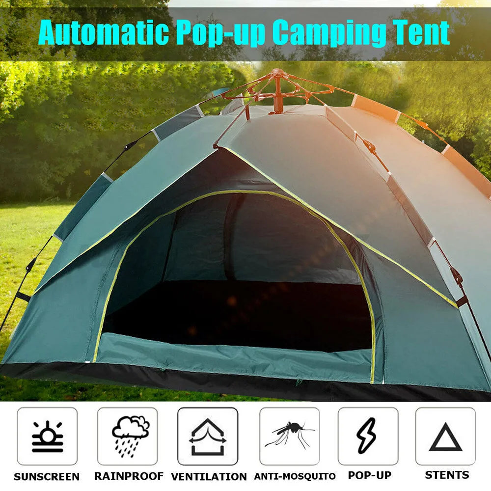 Waterproof Automatic Camping Tent 3-4 Person Come with Moisture Proof Pad(Blue)-QLD_Metro