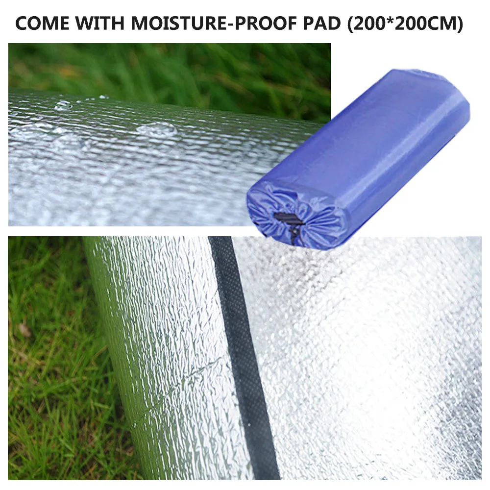 Waterproof Automatic Camping Tent 3-4 Person Come with Moisture Proof Pad(Blue)-SA_Metro