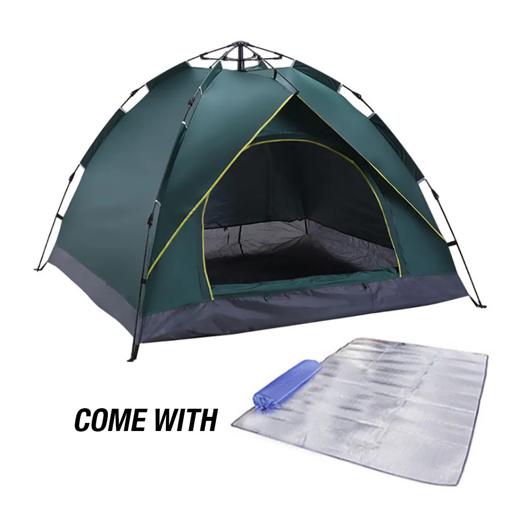 Waterproof Automatic Camping Tent 3-5 Person Come with Moisture Proof Pad(Green)-QLD_Metro