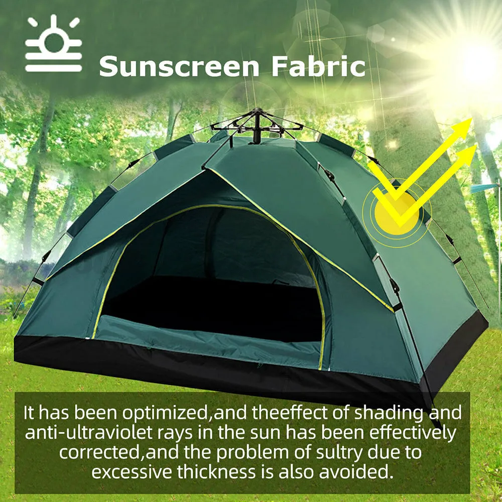 Waterproof Automatic Camping Tent 3-5 Person Come with Moisture Proof Pad(Green)-QLD_Metro
