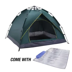 Waterproof Automatic Camping Tent 3-5 Person Come with Moisture Proof Pad(Green)-VIC_Metro