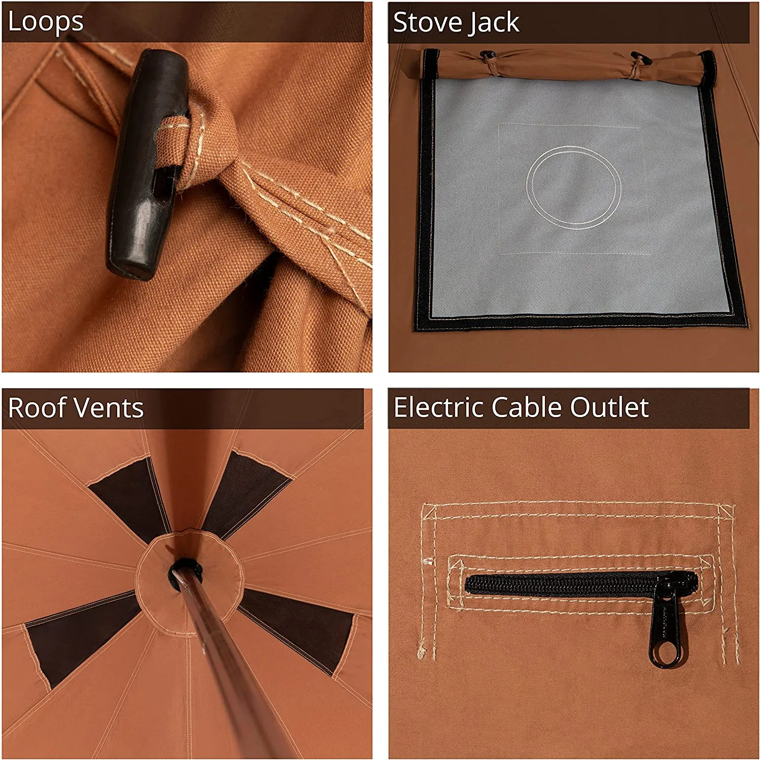 WHITEDUCK Regatta Canvas Bell Tent - W/Stove Jack, Waterproof, 4 Season Luxury Outdoor Camping and Glamping Yurt Tent Made from Breathable 100% Cotton Canvas