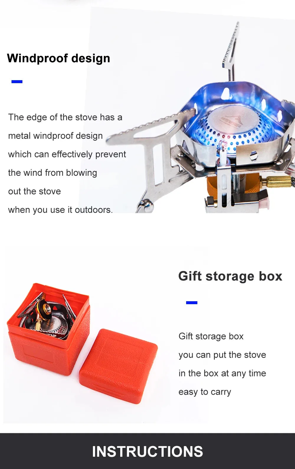 Widesea Camping Windproof Gas Burner