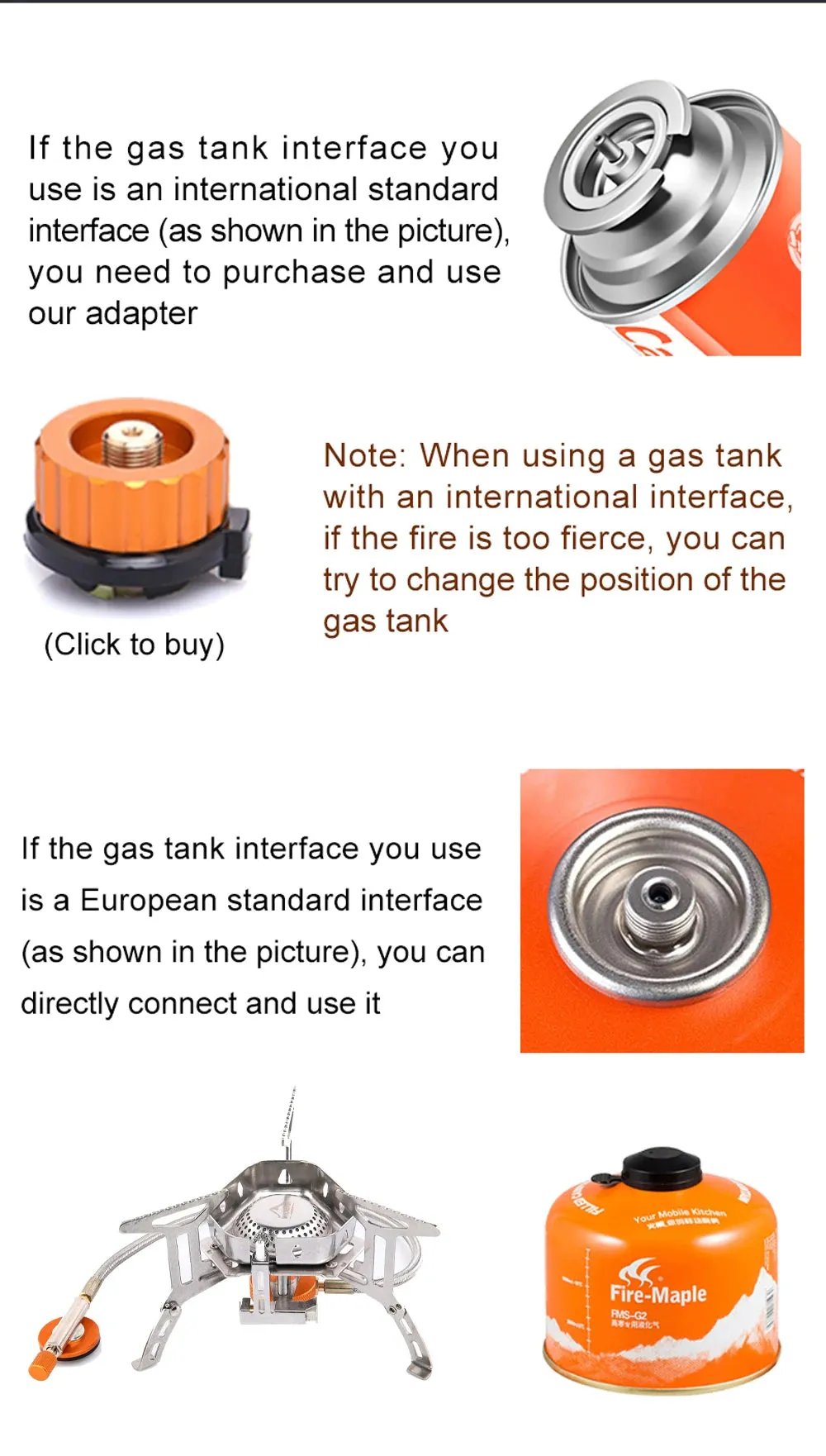 Widesea Camping Windproof Gas Burner