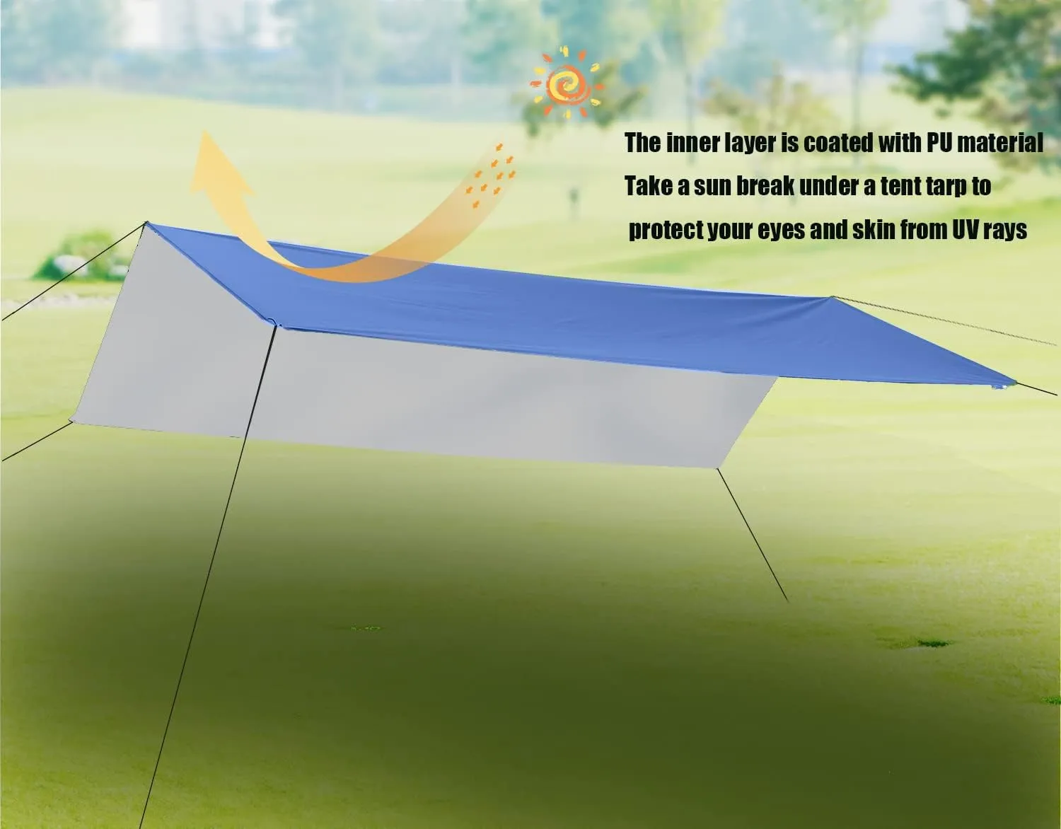 Wind Tour Portable Multifunctional Tent - Footprint, Traveling Awning, Rain Fly, Waterproof Shelter - Outdoor Camping Tarp & Sun Shelter for Hiking, Beach (118118 in)