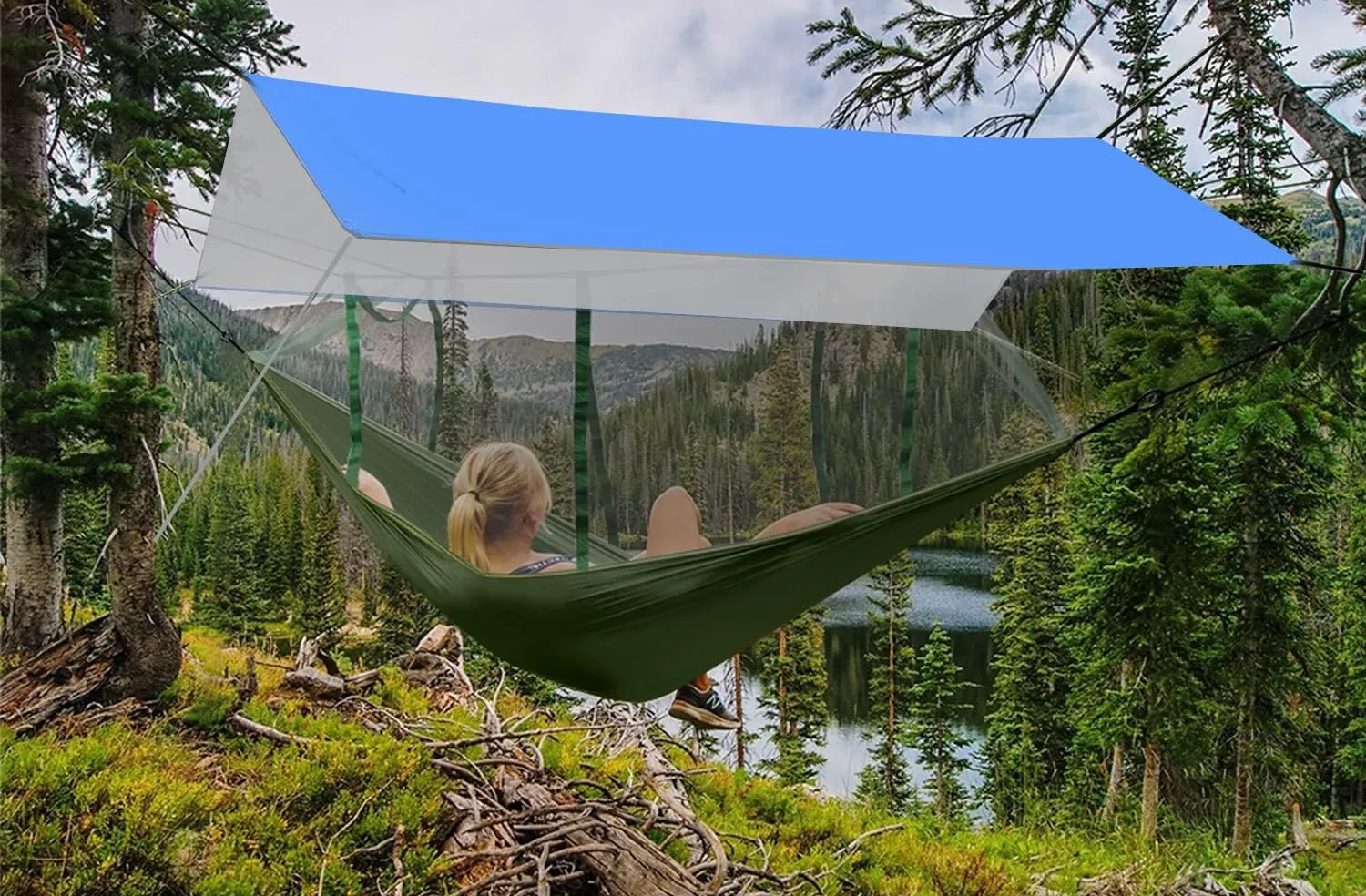 Wind Tour Portable Multifunctional Tent - Footprint, Traveling Awning, Rain Fly, Waterproof Shelter - Outdoor Camping Tarp & Sun Shelter for Hiking, Beach (118118 in)