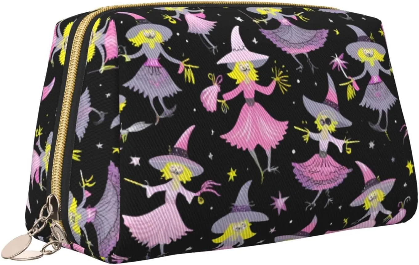 Witch Bohemian Drawing Toiletry Pouch, Travel-Friendly Makeup Organizer For Makeup Brushes, Lipsticks