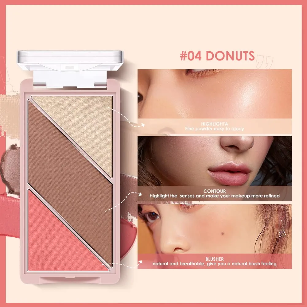 Xaena Eyeshadow,3 Colors Eyeshadow Palette Matte Shimmer Glitter Ultra Pigmented Long Lasting Makeup Eye Shadow Powder Waterproof Eye Shadow Palette Cosmetics Makeup Kit Christmas party essentials (D)