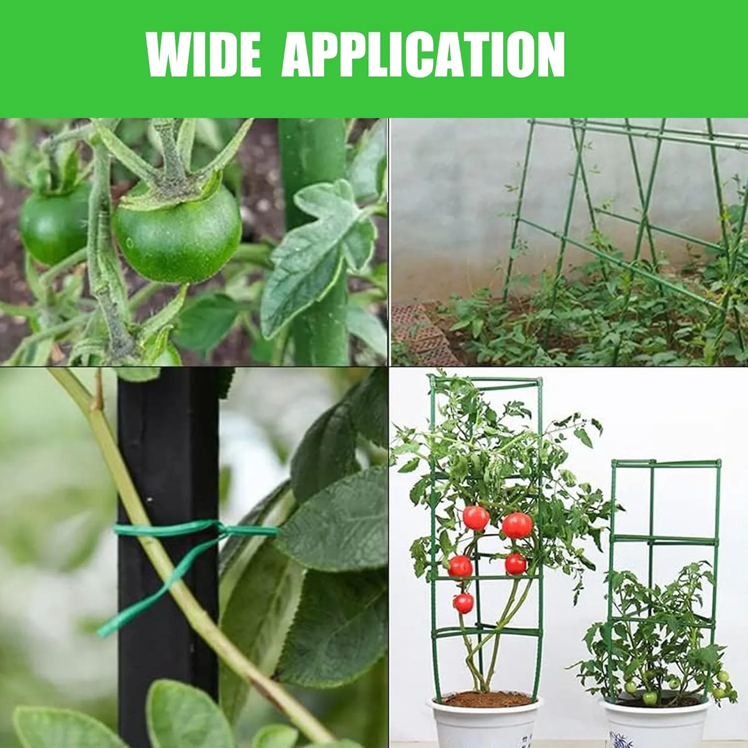 Xiny Tool 126pcs Garden Stakes Set, Includes 50Pack 17" Garden Poles, Tomato Climbing Plant Trellis Plant Climbing Frame for Vegetables Cucumber Fences Beans Outdoor Gardening
