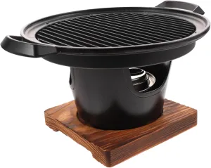Yardwe 1set Portable Camping Bbq Furnace Person Grilling Pan for Outdoor Cooking Non-stick Design for Camping and Backyard Bbqs