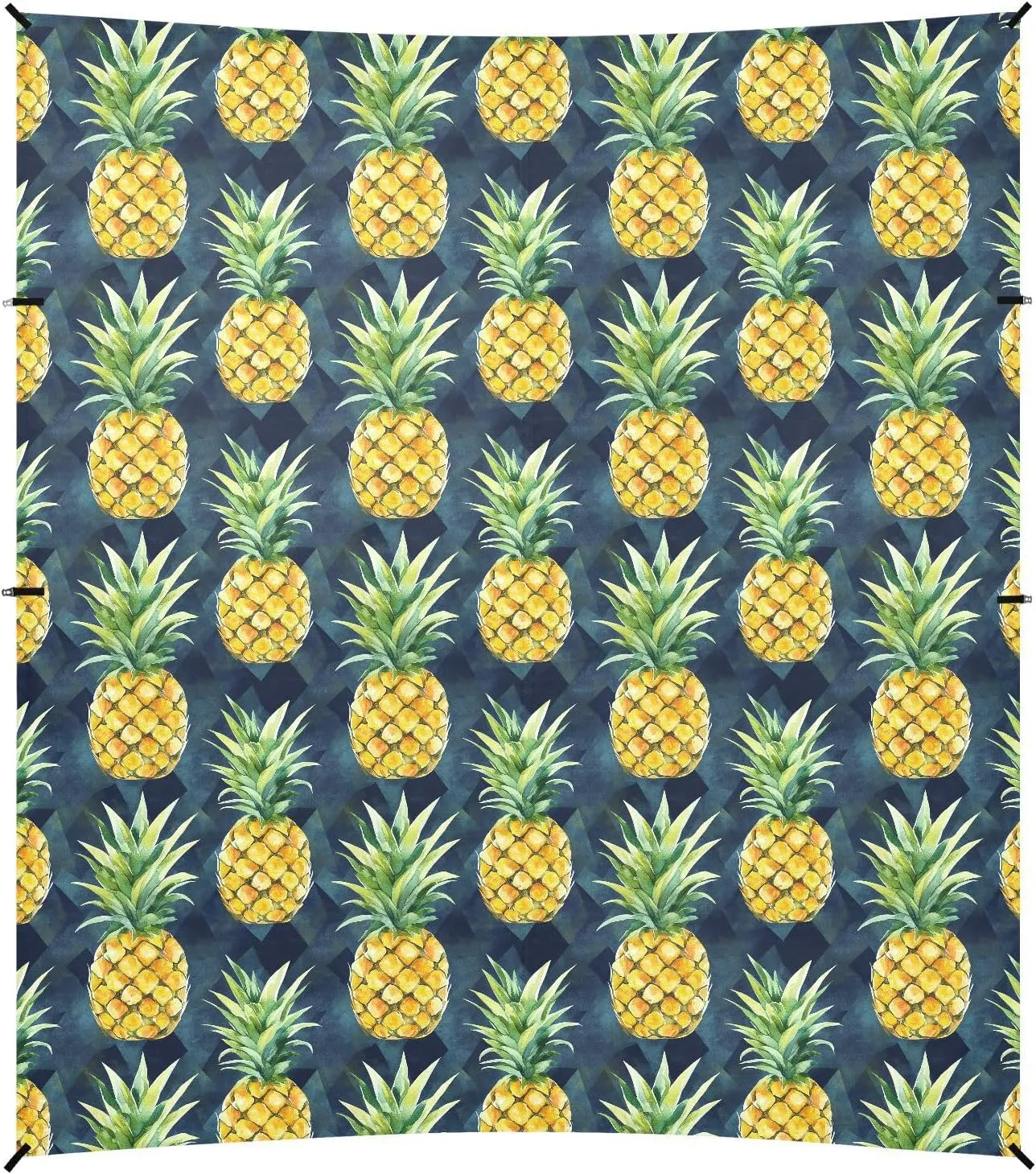 Yellow Pineapple Foldable Beach Tent UPF50  Waterproof Shade Sun Shelter with Sandbags, Sand Shovel, Poles for Camping Trips, Fishing, Backyard Fun or Picnics