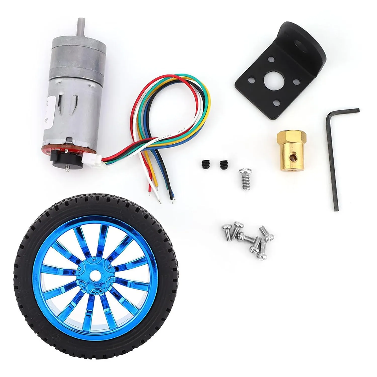 Yosoo Model Engine Kit, Mini Motor Dc 12V Encoder Gear Motor 65mm Wheel Kit Micro Speed Reduction Mini Small Dc for Smart Car Robot (Speed ​​40)